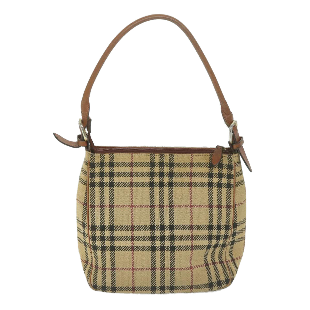 BURBERRY Nova Check Shoulder Bag Wool White Auth 65090