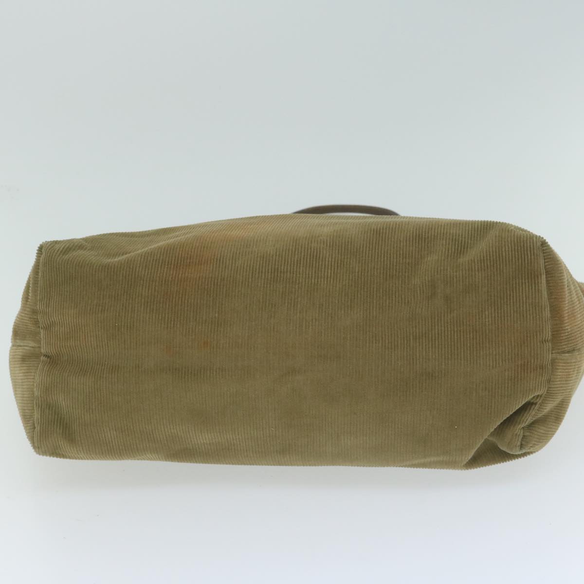 FENDI Tote Bag Corduroy Khaki Auth 65092
