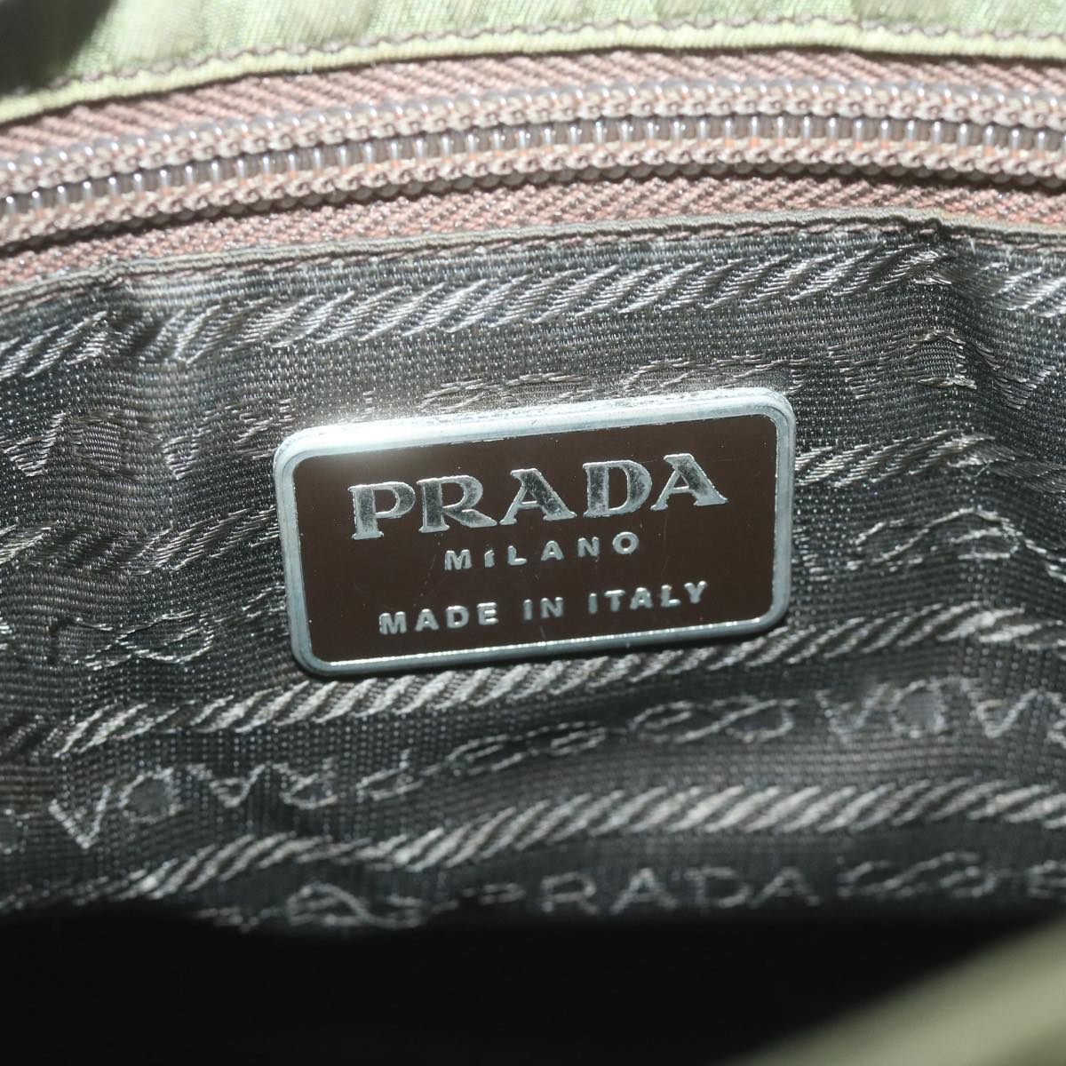 PRADA Shoulder Bag Nylon Khaki Auth 65095