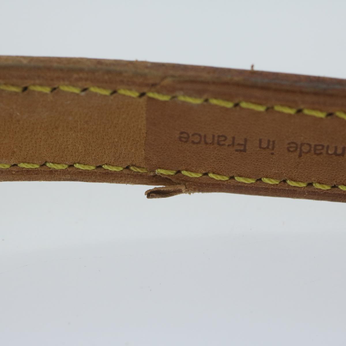 LOUIS VUITTON Shoulder Strap Leather 35.8"" Beige LV Auth 65123