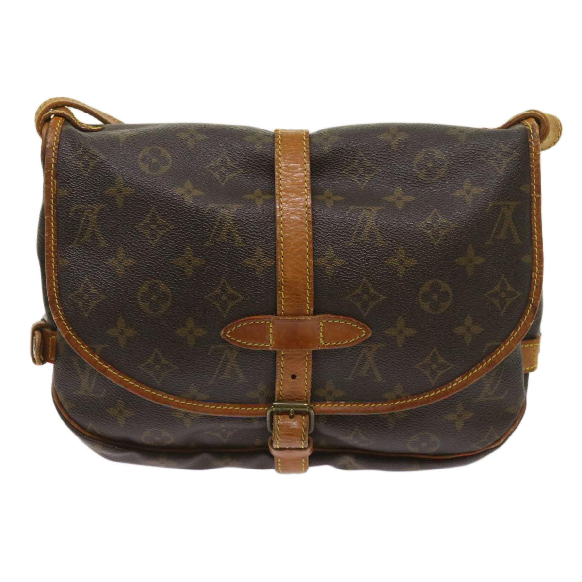 LOUIS VUITTON Monogram Saumur 30 Shoulder Bag M42256 LV Auth 65142