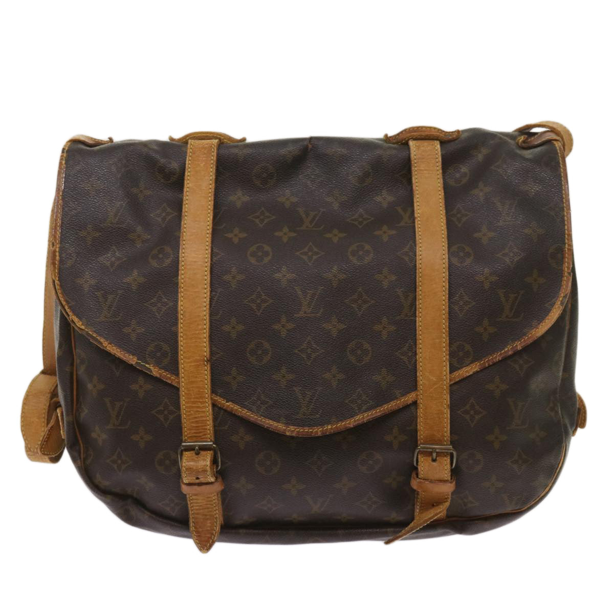 LOUIS VUITTON Monogram Saumur 43 Shoulder Bag M42252 LV Auth 65160