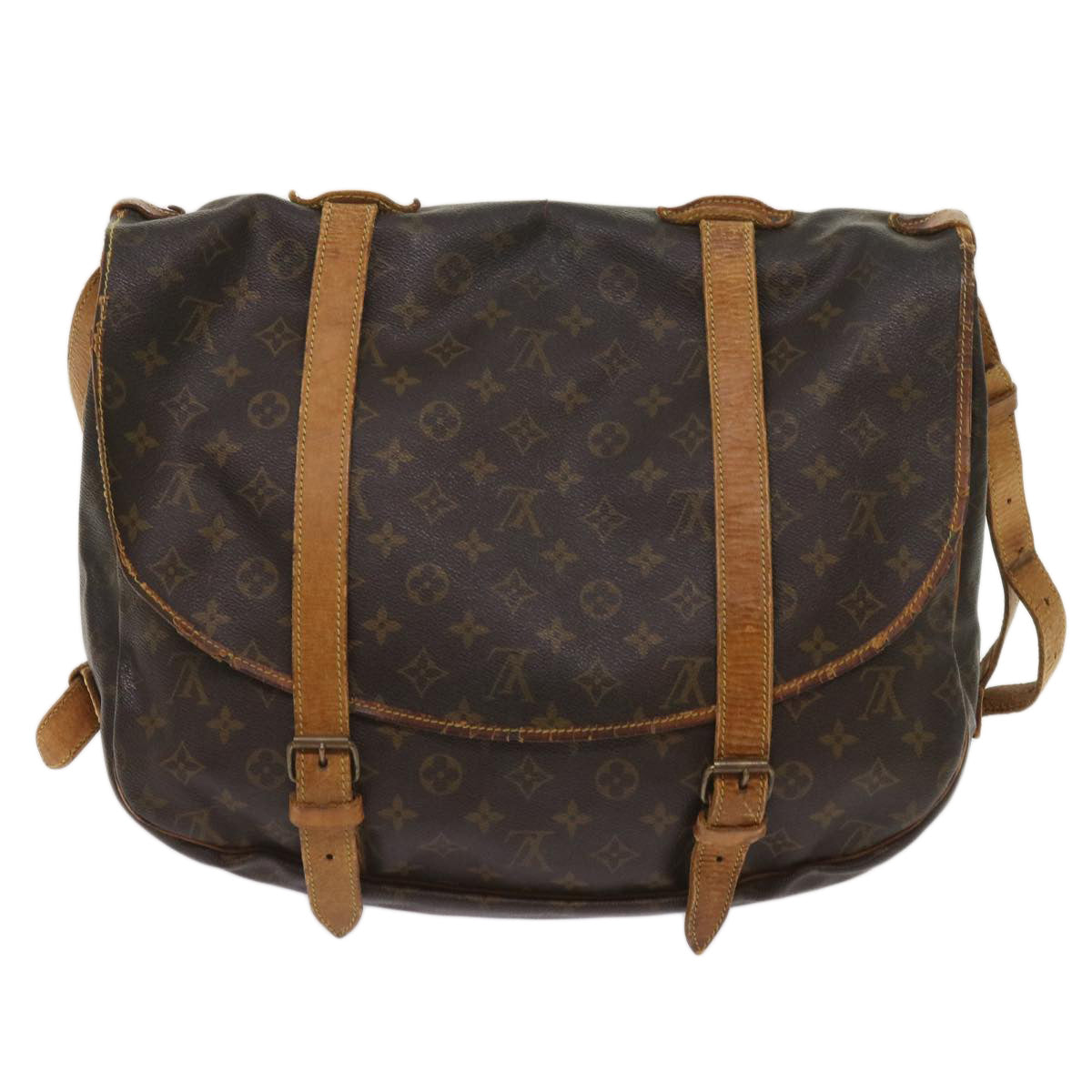 LOUIS VUITTON Monogram Saumur 43 Shoulder Bag M42252 LV Auth 65160