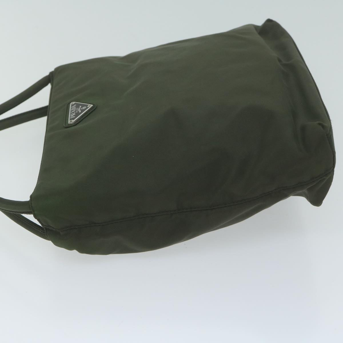 PRADA Hand Bag Nylon Khaki Auth 65169