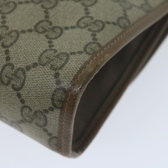 GUCCI GG Supreme Web Sherry Line Clutch Bag PVC Beige 89 01 030 Auth 65174