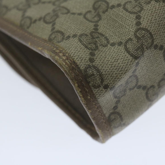 GUCCI GG Supreme Web Sherry Line Clutch Bag PVC Beige 89 01 030 Auth 65174