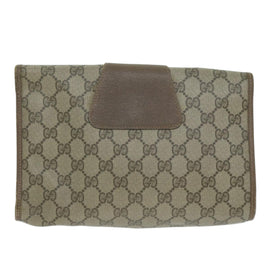 GUCCI GG Supreme Web Sherry Line Clutch Bag PVC Beige 89 01 030 Auth 65174 - 0