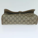 GUCCI GG Supreme Web Sherry Line Clutch Bag PVC Beige 89 01 030 Auth 65174-6