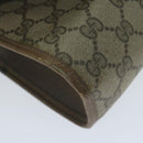 GUCCI GG Supreme Web Sherry Line Clutch Bag PVC Beige 89 01 030 Auth 65174-14