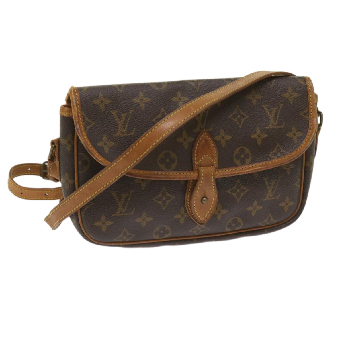 LOUIS VUITTON Monogram Gibeciere PM Shoulder Bag M42248 LV Auth 65205