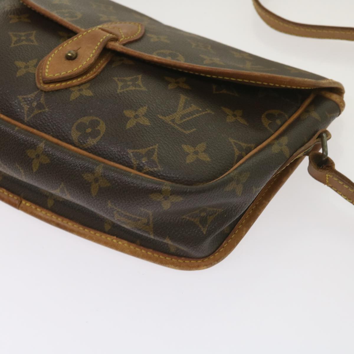 LOUIS VUITTON Monogram Gibeciere PM Shoulder Bag M42248 LV Auth 65205