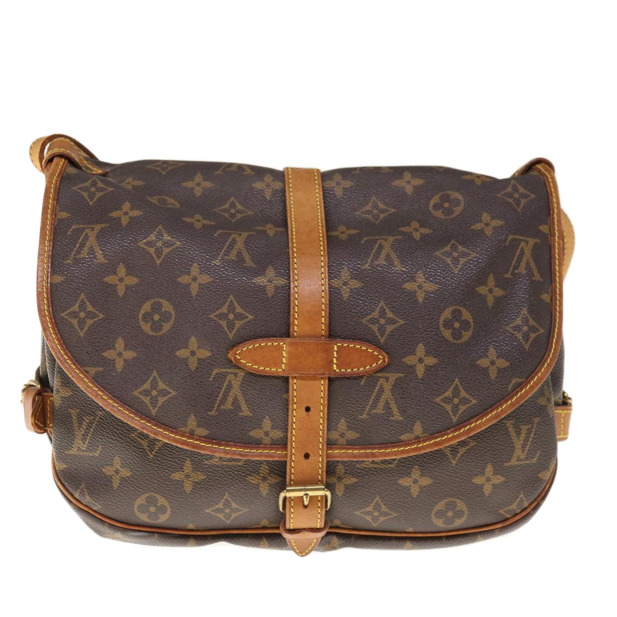 LOUIS VUITTON Monogram Saumur 30 Shoulder Bag M42256 LV Auth 65207