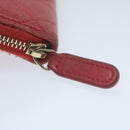 CHANEL Matelasse Coin Purse Lamb Skin Red CC Auth 65239-8