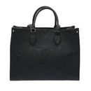 LOUIS VUITTON Monogram Empreinte On the Go MM Tote Bag Black M45595 Auth 65247SA-1