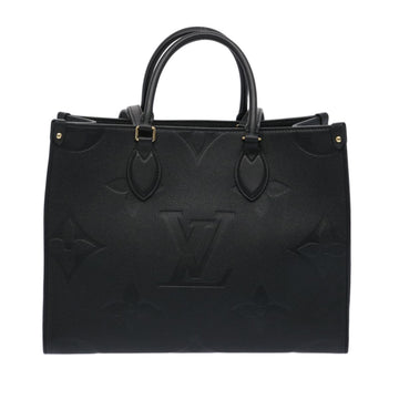 LOUIS VUITTON Monogram Empreinte On the Go MM Tote Bag Black M45595 Auth 65247SA