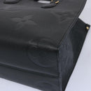LOUIS VUITTON Monogram Empreinte On the Go MM Tote Bag Black M45595 Auth 65247SA-15