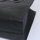 LOUIS VUITTON Monogram Empreinte On the Go MM Tote Bag Black M45595 Auth 65247SA-8