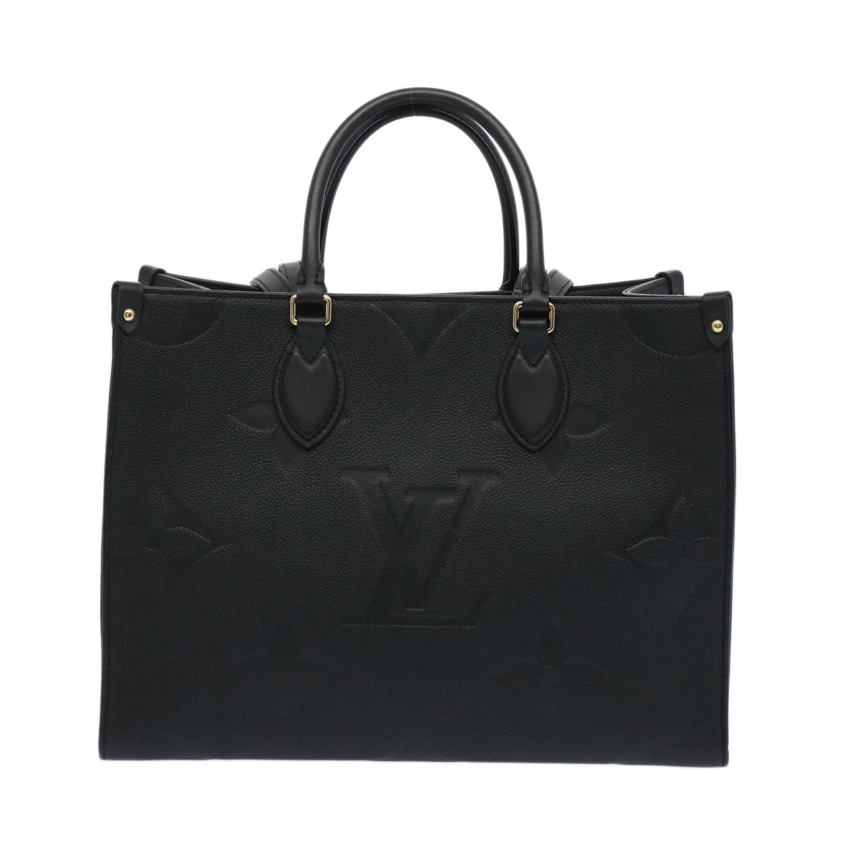 LOUIS VUITTON Monogram Empreinte On the Go MM Tote Bag Black M45595 Auth 65247SA - 0