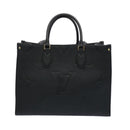 LOUIS VUITTON Monogram Empreinte On the Go MM Tote Bag Black M45595 Auth 65247SA-2