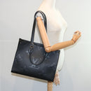 LOUIS VUITTON Monogram Empreinte On the Go MM Tote Bag Black M45595 Auth 65247SA-21
