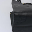 LOUIS VUITTON Monogram Empreinte On the Go MM Tote Bag Black M45595 Auth 65247SA-14