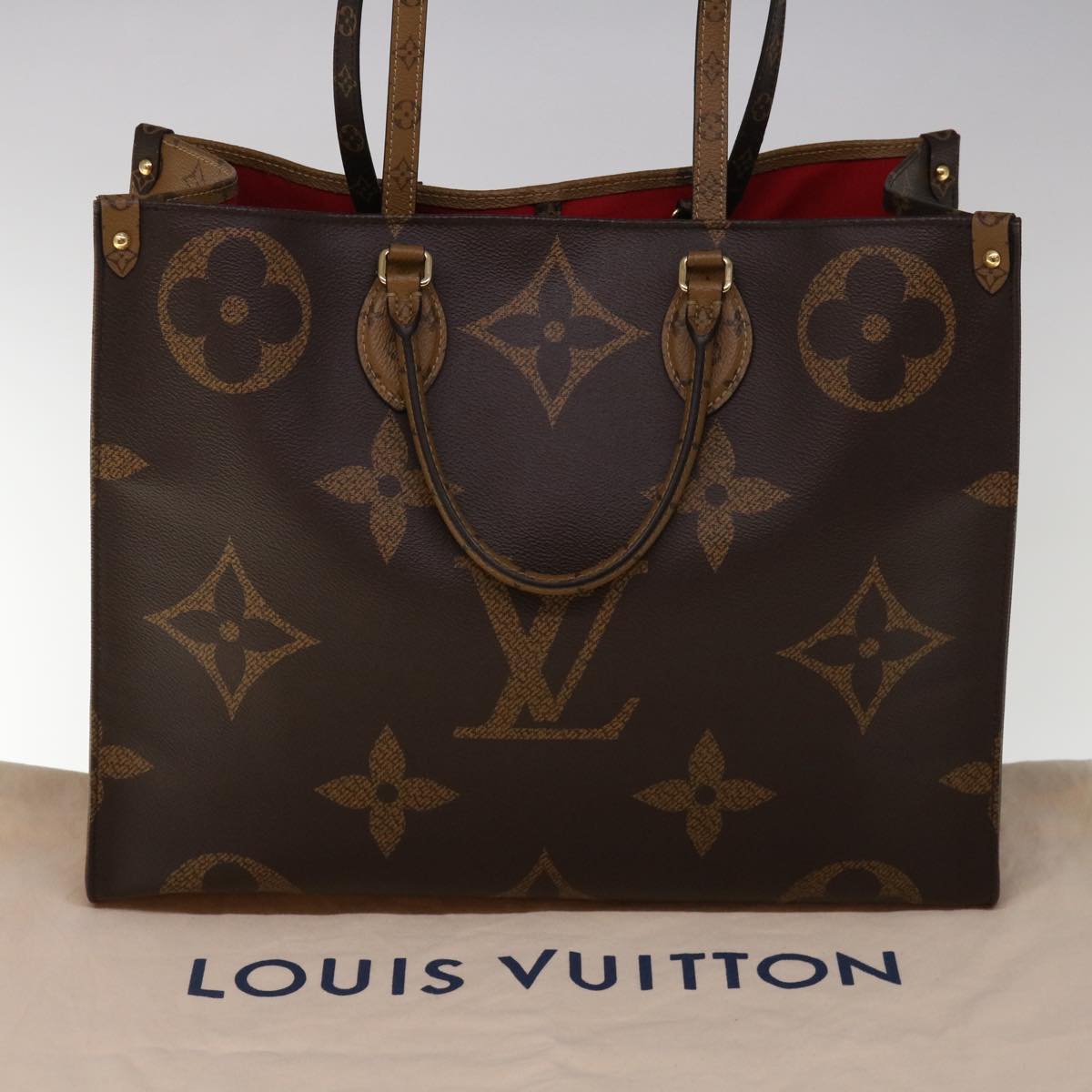 LOUIS VUITTON Monogram Reverse Giant On The Go GM Tote Bag M45320 Auth 65248SA