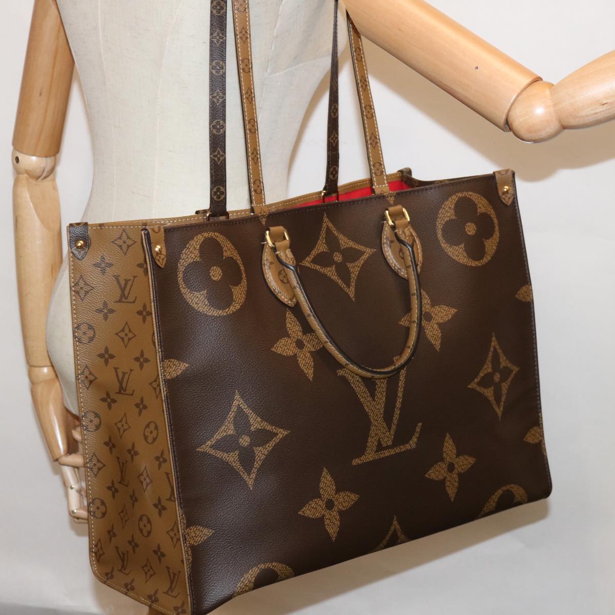 LOUIS VUITTON Monogram Reverse Giant On The Go GM Tote Bag M45320 Auth 65248SA