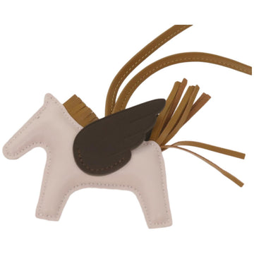 HERMES Rodeo PM Charm Leather Brown Pink Auth 65249SA - 0