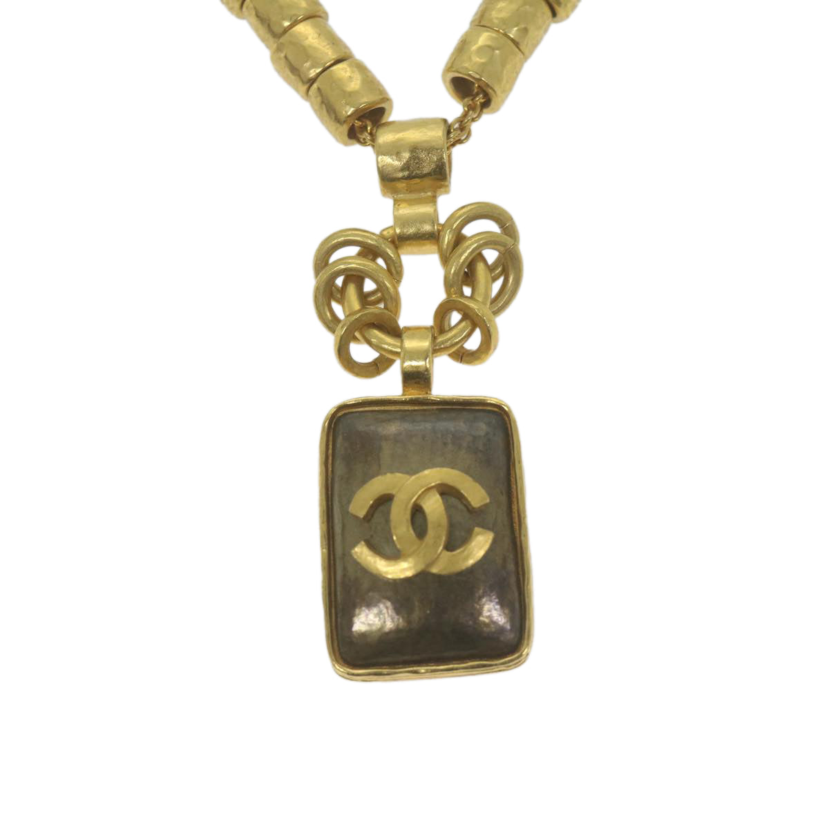CHANEL Necklace Gold Tone CC Auth 65253A - 0