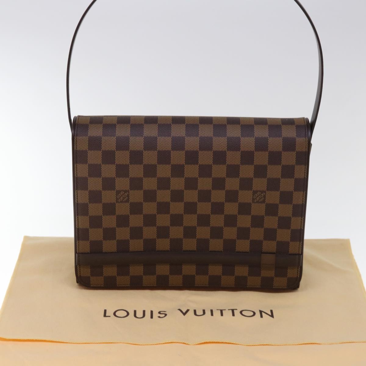 LOUIS VUITTON Damier Ebene Tribeca Carre Shoulder Bag N51161 LV Auth 65258A