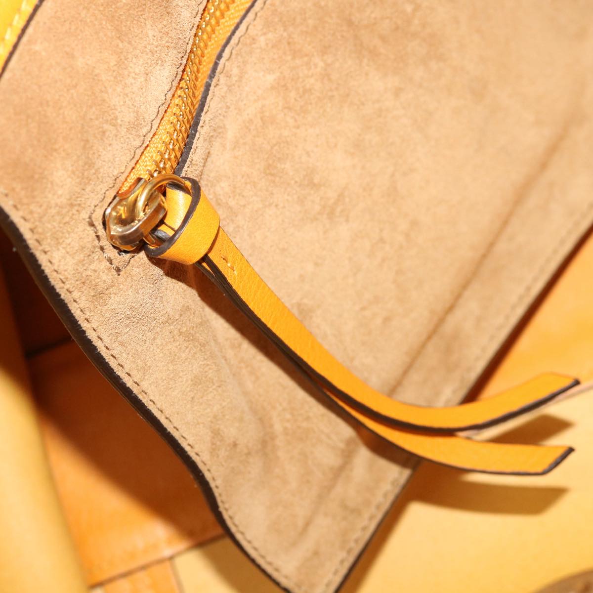 Chloe Tote Bag Leather Yellow Auth 65259