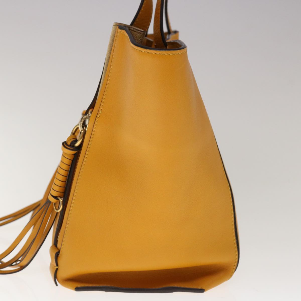 Chloe Tote Bag Leather Yellow Auth 65259