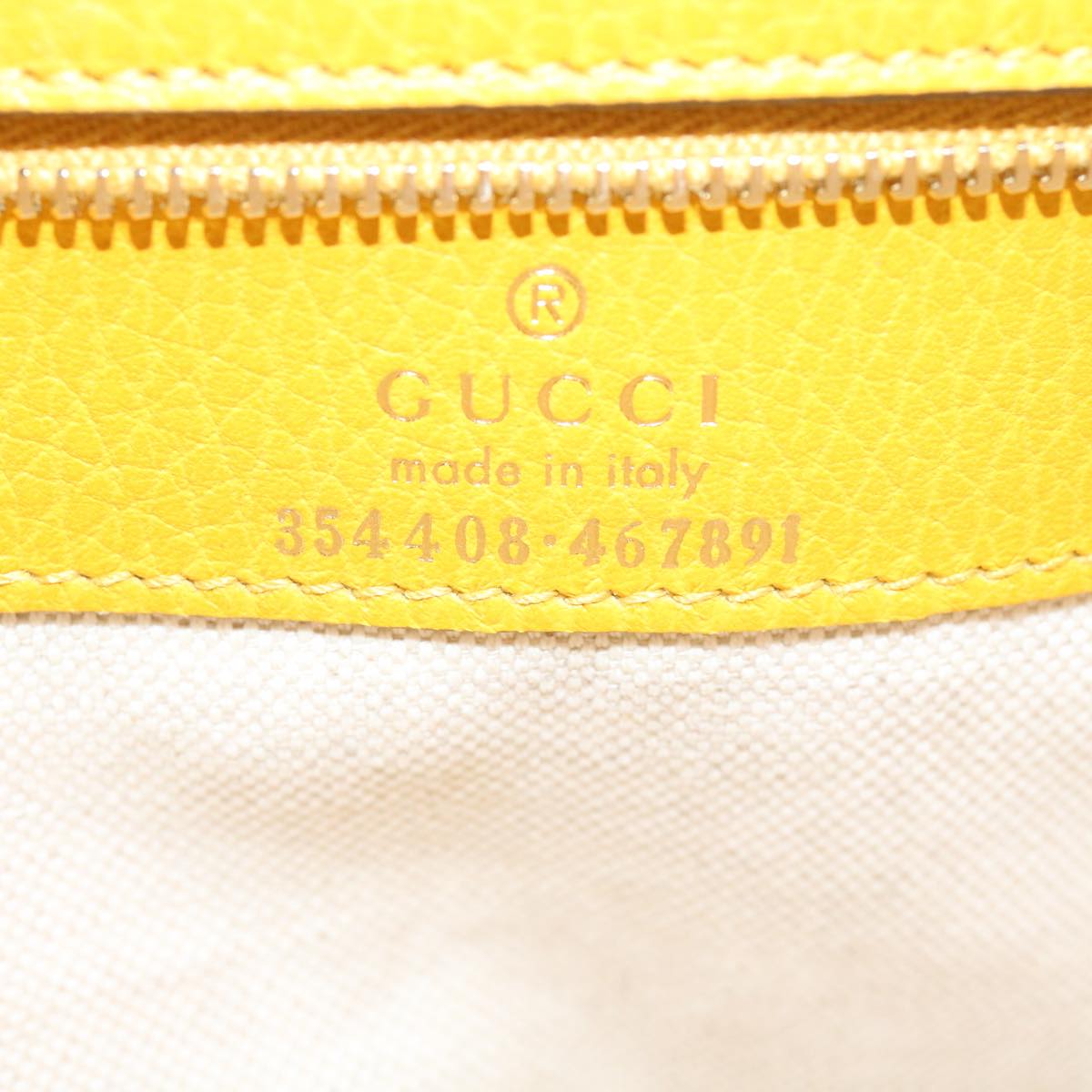 GUCCI Shoulder Bag Leather Yellow 354408 Auth 65266