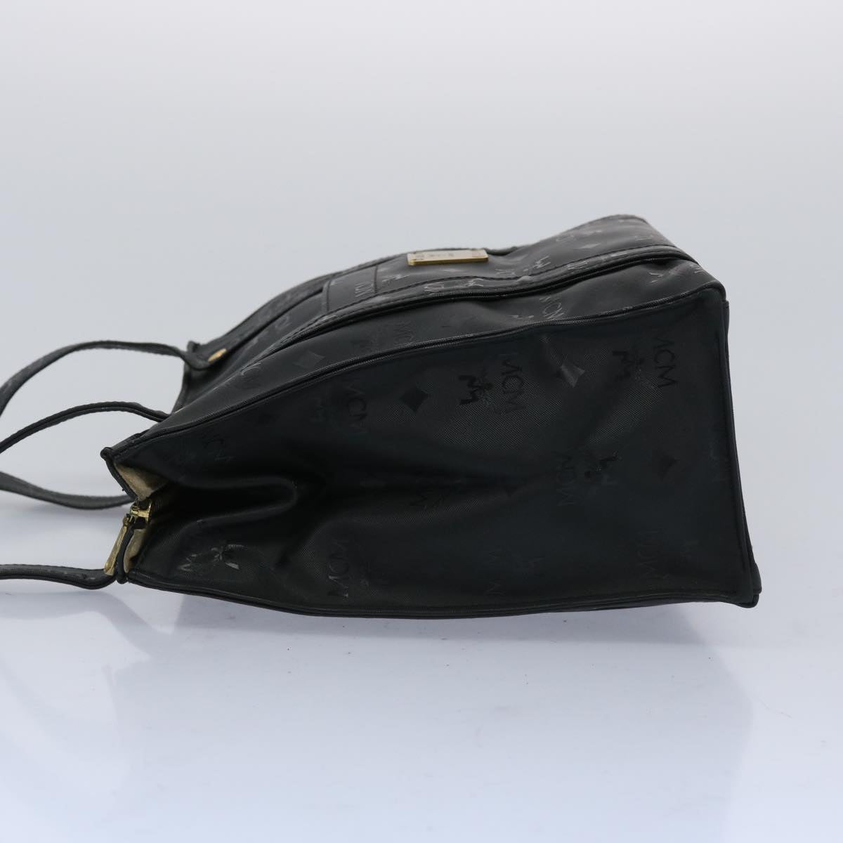 MCM Vicetos Logogram Shoulder Bag Nylon Black Auth 65268