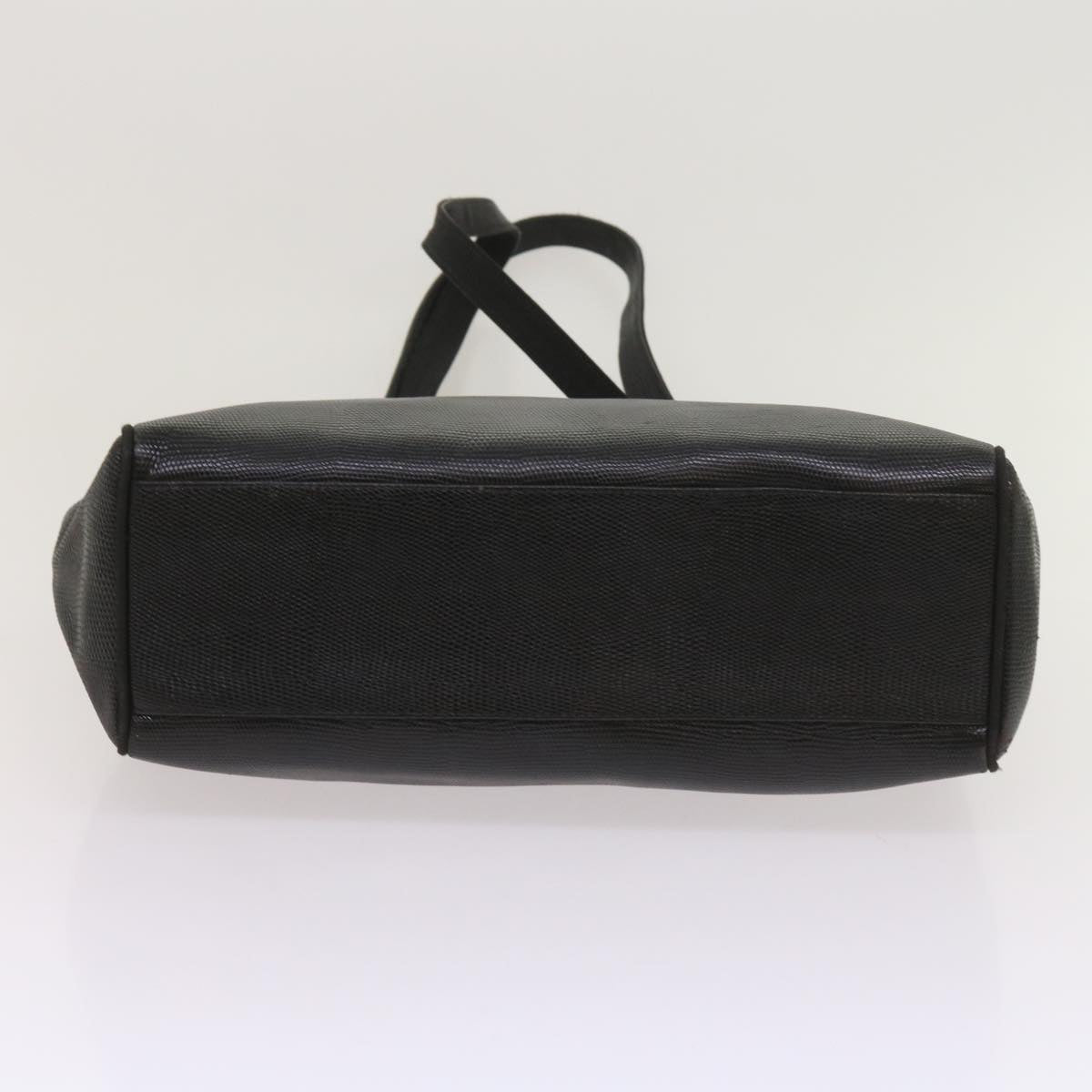 Salvatore Ferragamo Shoulder Bag Leather Black Auth 65275