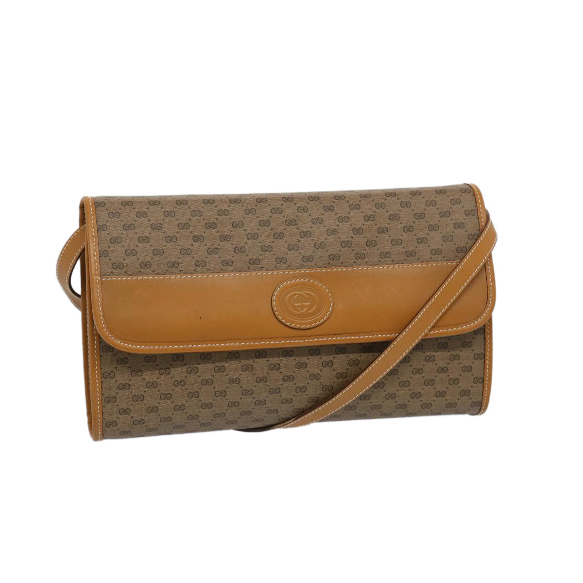 GUCCI Micro GG Supreme Shoulder Bag PVC Beige 004 261 0264 Auth 65293