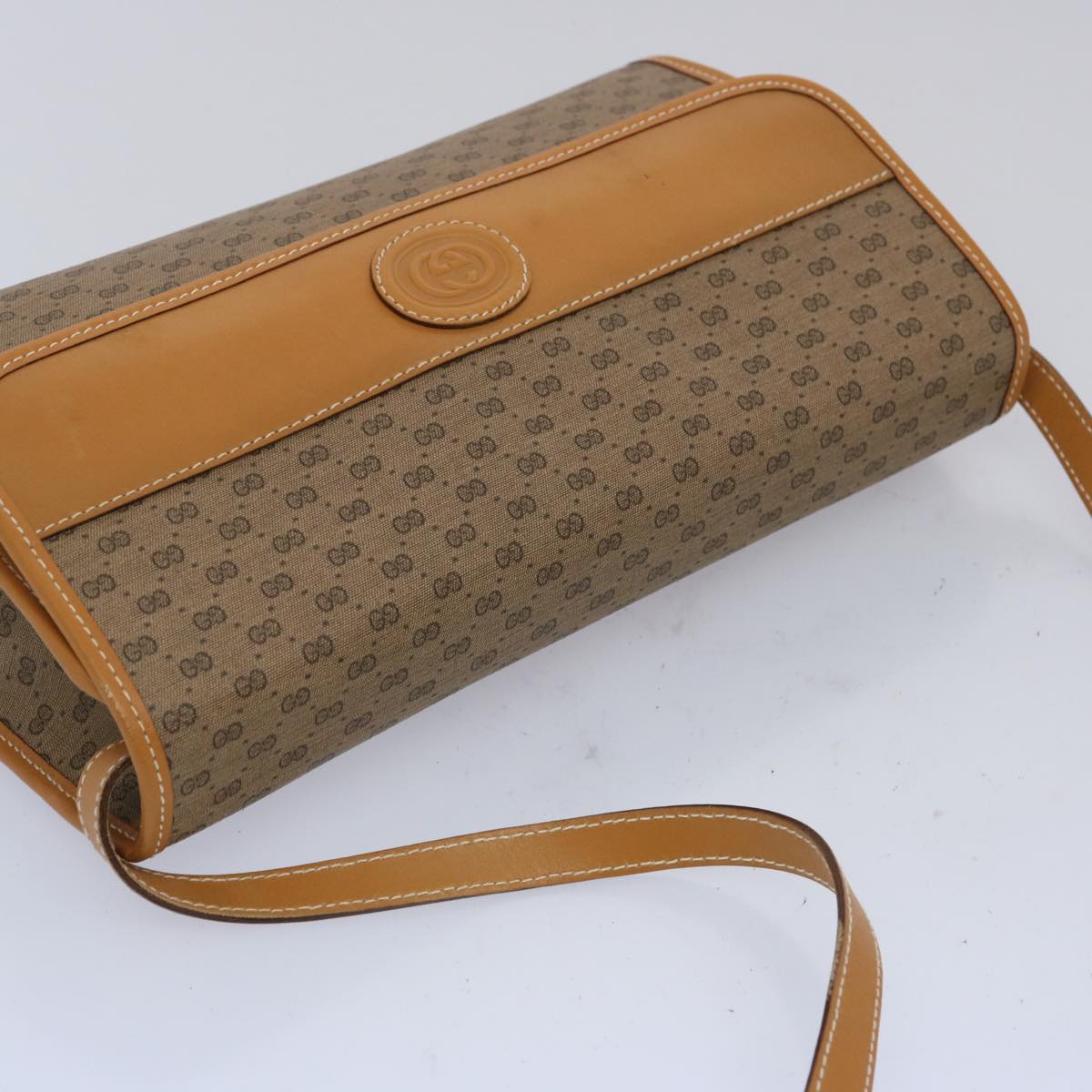 GUCCI Micro GG Supreme Shoulder Bag PVC Beige 004 261 0264 Auth 65293