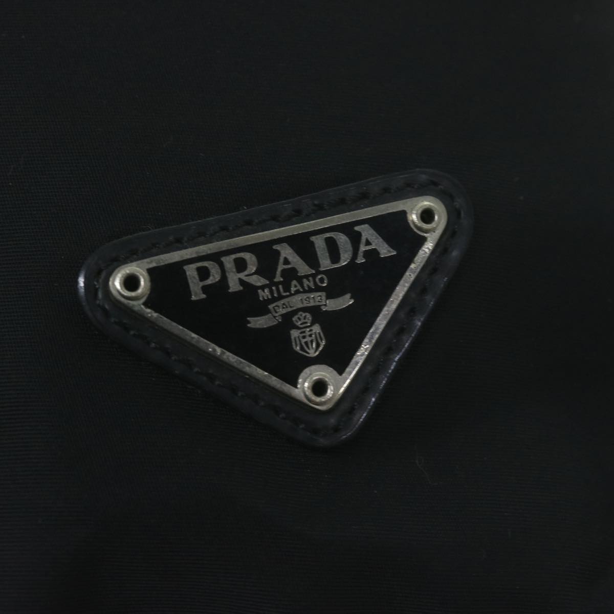 PRADA Drawstring Pouch Pouch Nylon Black Auth 65295