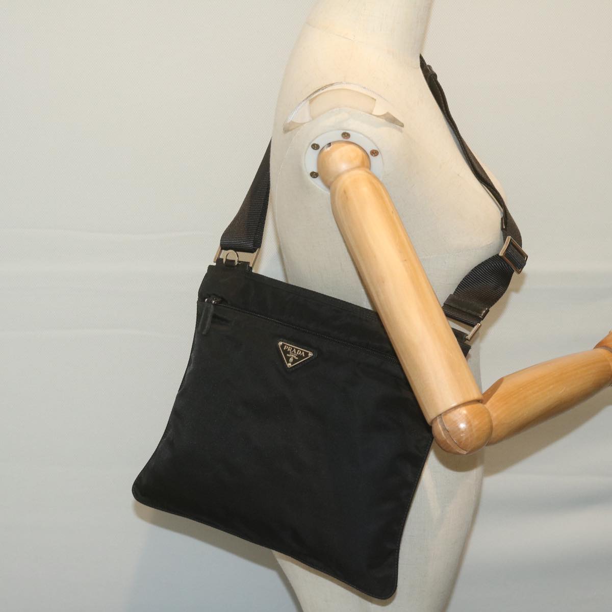 PRADA Shoulder Bag Nylon Black Auth 65298