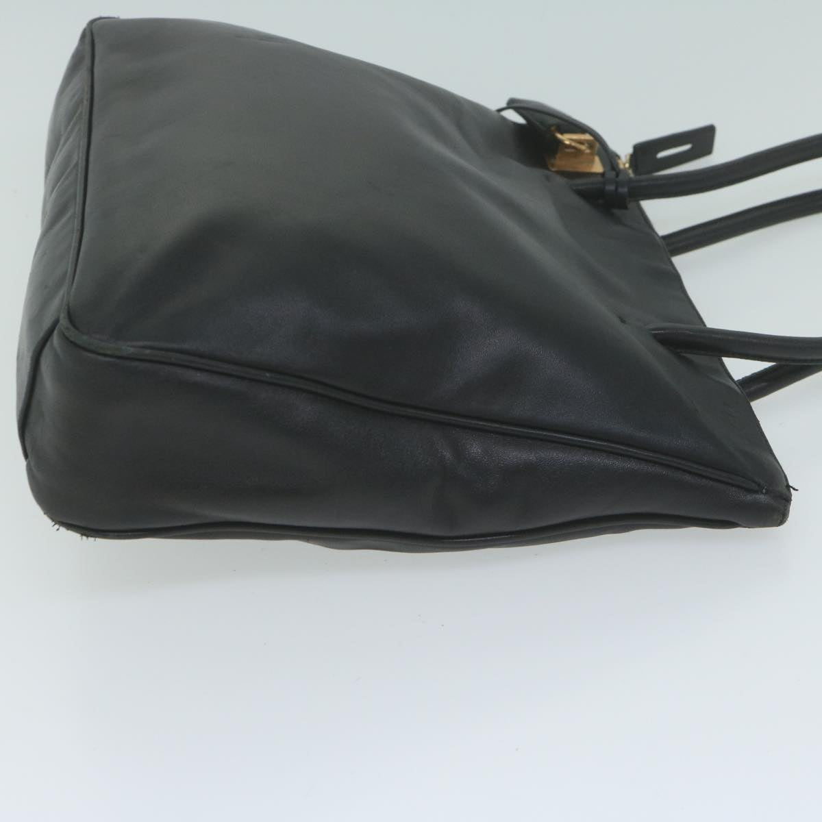 PRADA Shoulder Bag Leather Black Auth 65299