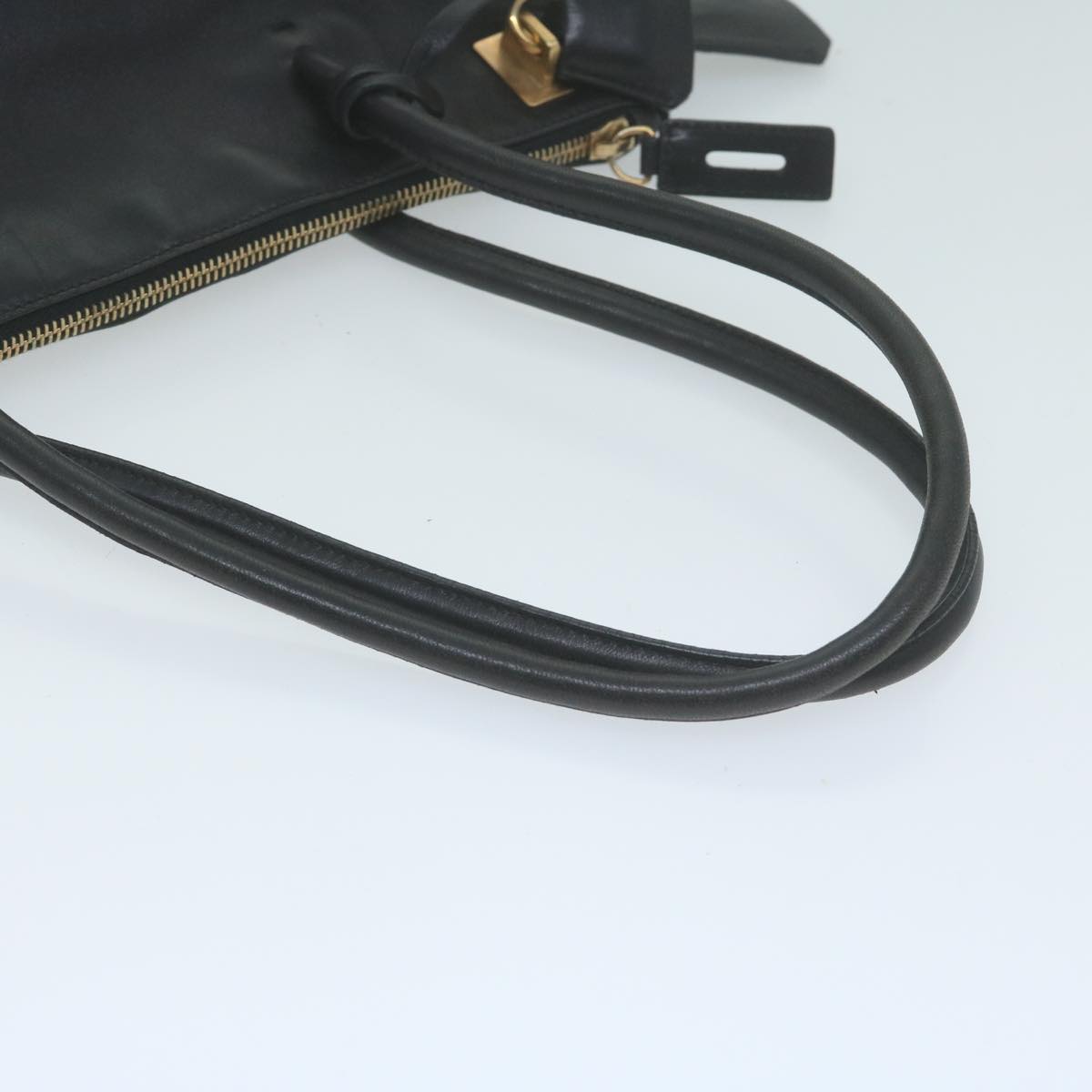 PRADA Shoulder Bag Leather Black Auth 65299