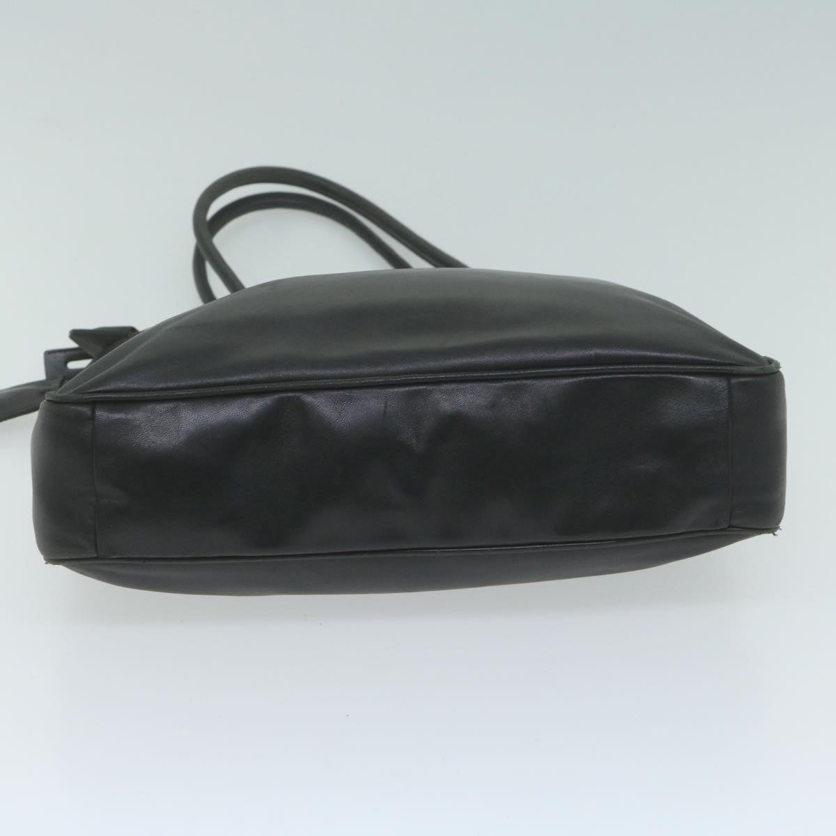 PRADA Shoulder Bag Leather Black Auth 65299