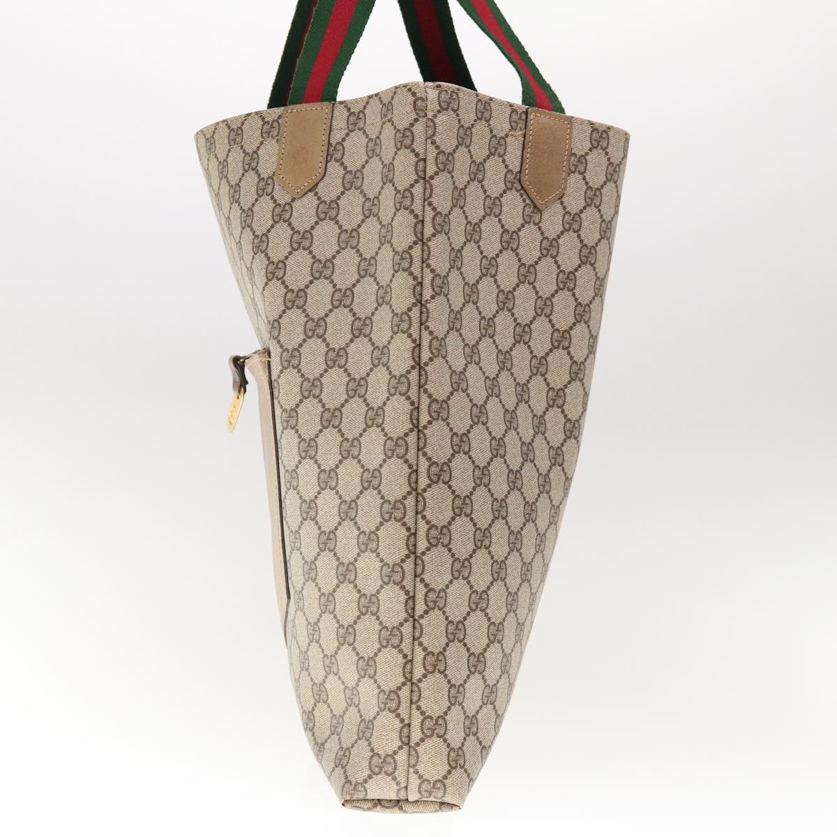 GUCCI GG Supreme Web Sherry Line Shoulder Bag Beige Green Red Auth 65304