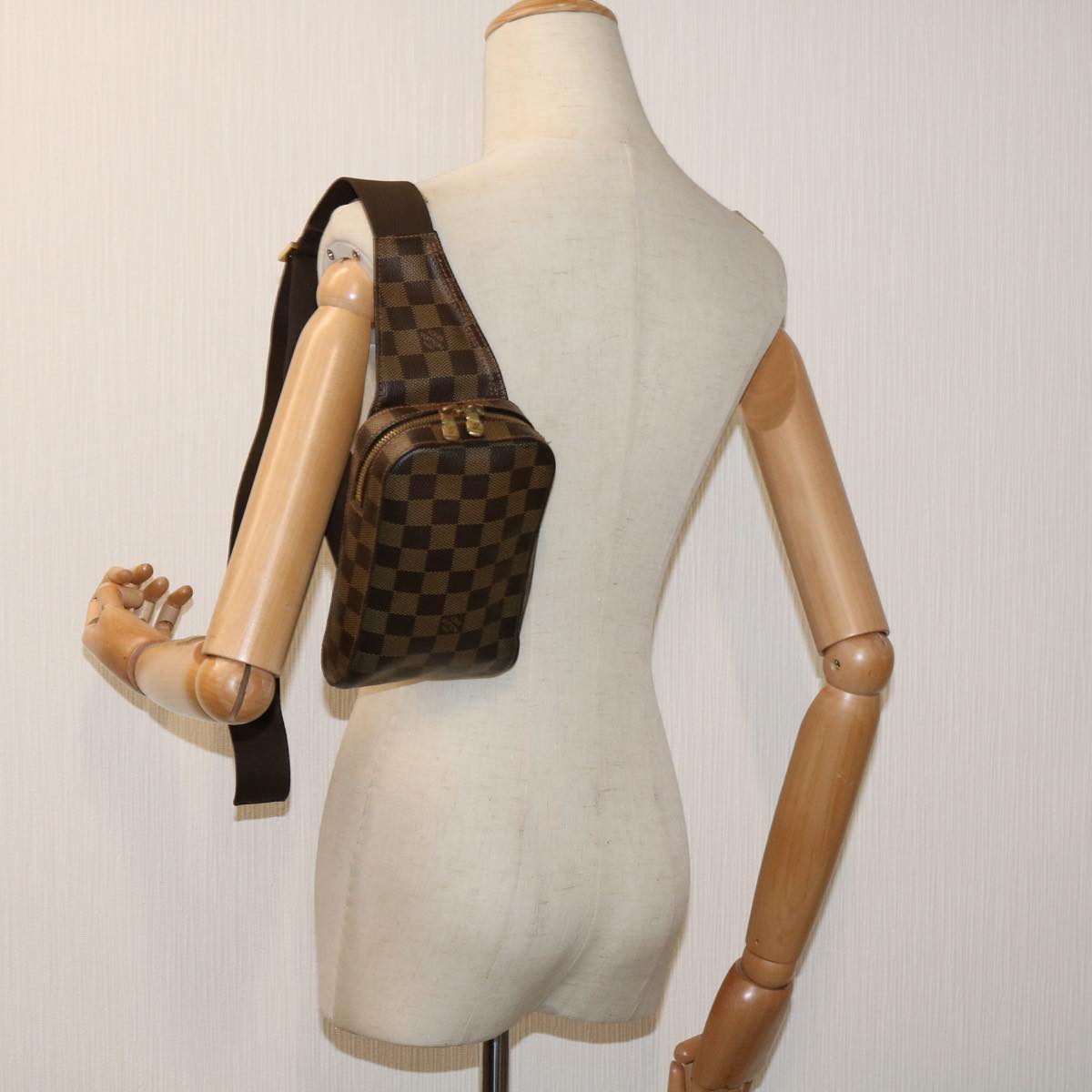 LOUIS VUITTON Damier Ebene Geronimos Shoulder Bag N51994 LV Auth 65344