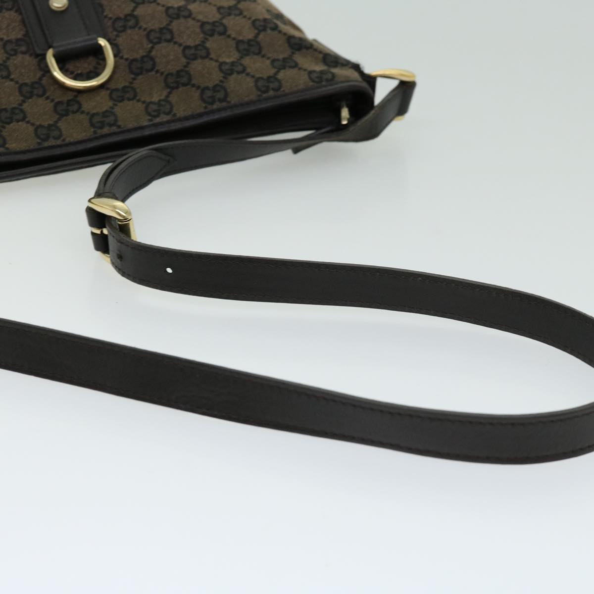 GUCCI GG Canvas Shoulder Bag outlet Brown Auth 65357