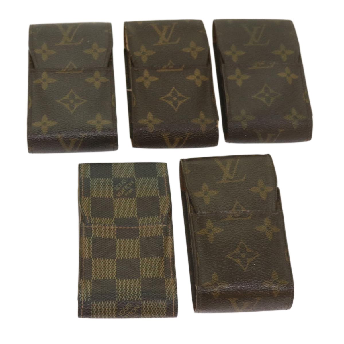 LOUIS VUITTON Monogram Damier Ebene Cigarette Case 5Set LV Auth 65358