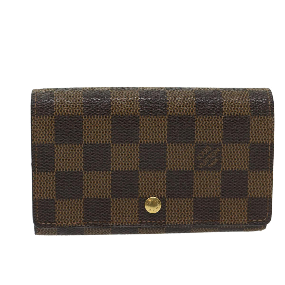 LOUIS VUITTON Damier Ebene PorteMonnaie Billets Tresor Wallet N61730 Auth 65360