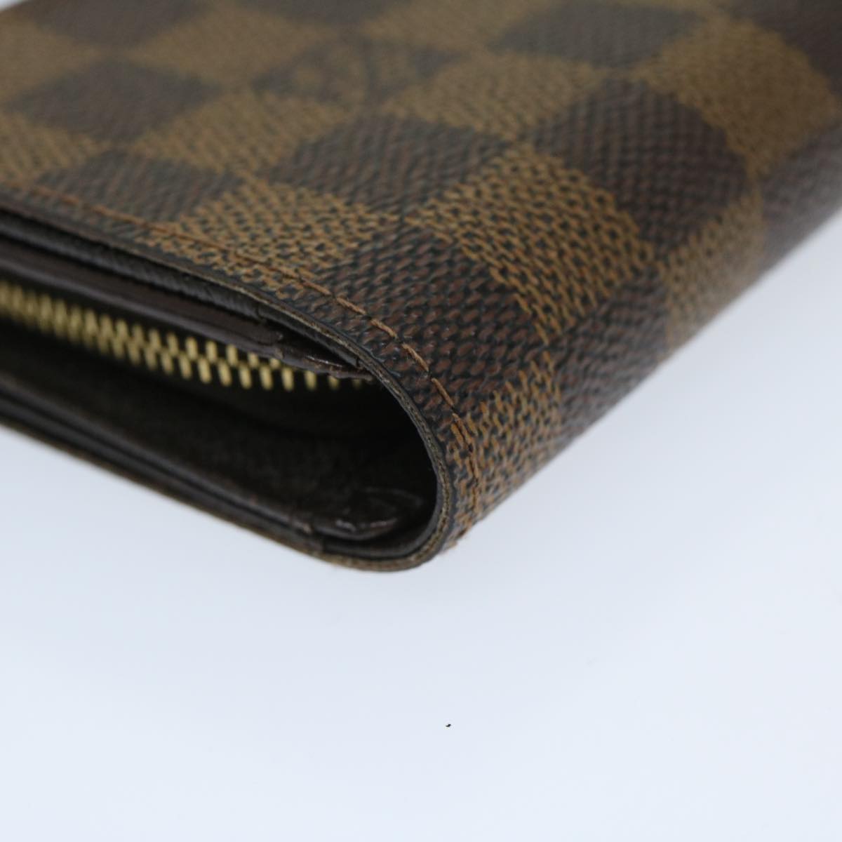 LOUIS VUITTON Damier Ebene PorteMonnaie Billets Tresor Wallet N61730 Auth 65360