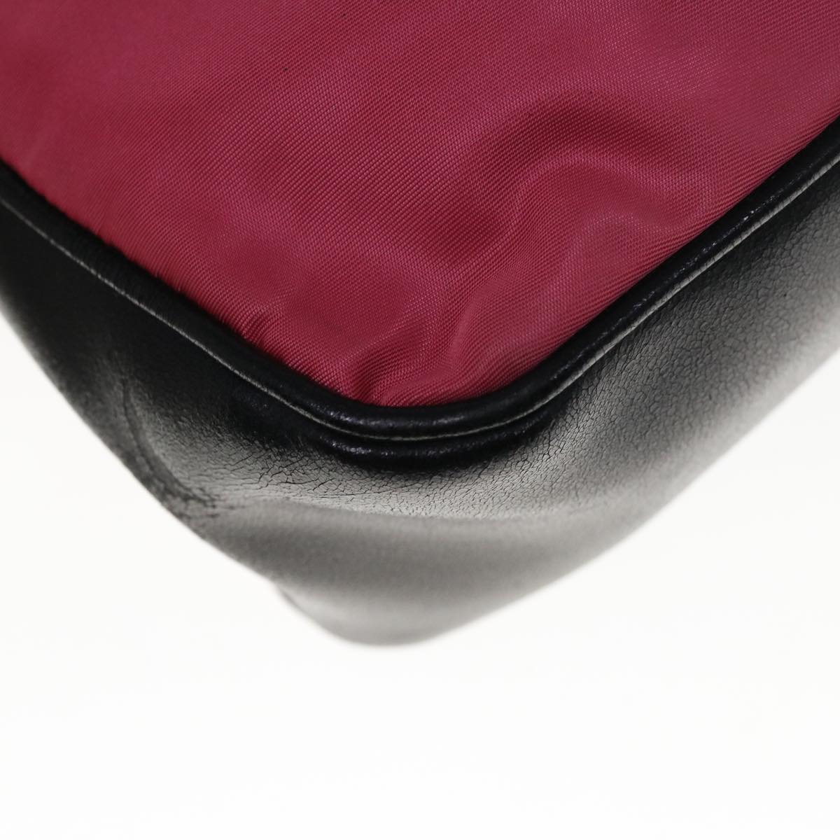 PRADA Shoulder Bag Nylon Pink Black Auth 65365