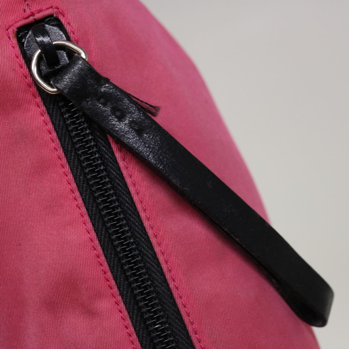 PRADA Shoulder Bag Nylon Pink Black Auth 65365